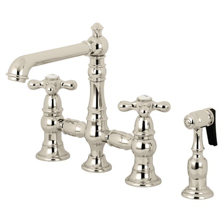 KS7276AXBS English Country 8 Bridge Kitchen Faucet W/ Sprayer, Nickel